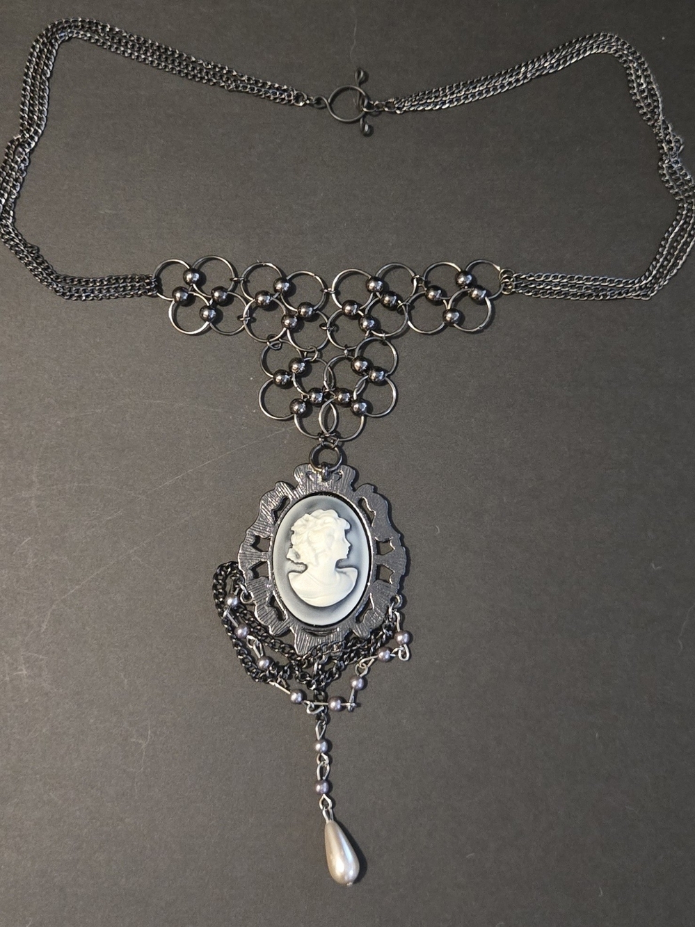 ✨ Handmade Gothic Cameo Necklace Victorian Style